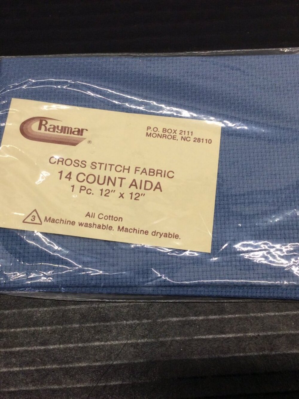 Raymar Aida 14 Count Blue Cotton Cross Stitch Fabric 12"x12"